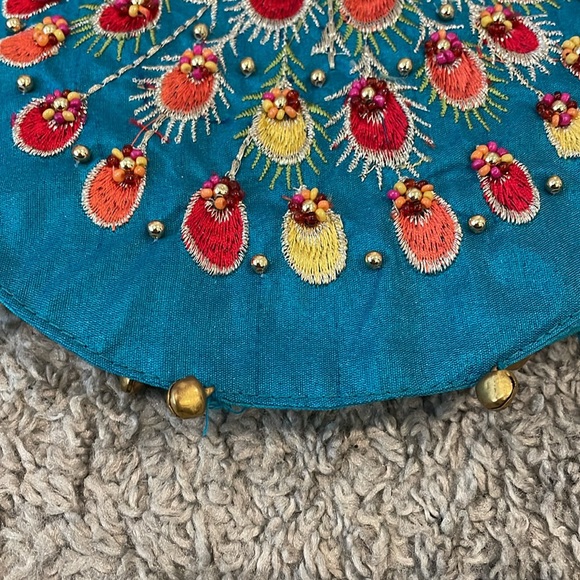 Peacock Embroidered Teal Valance new - Picture 4 of 4